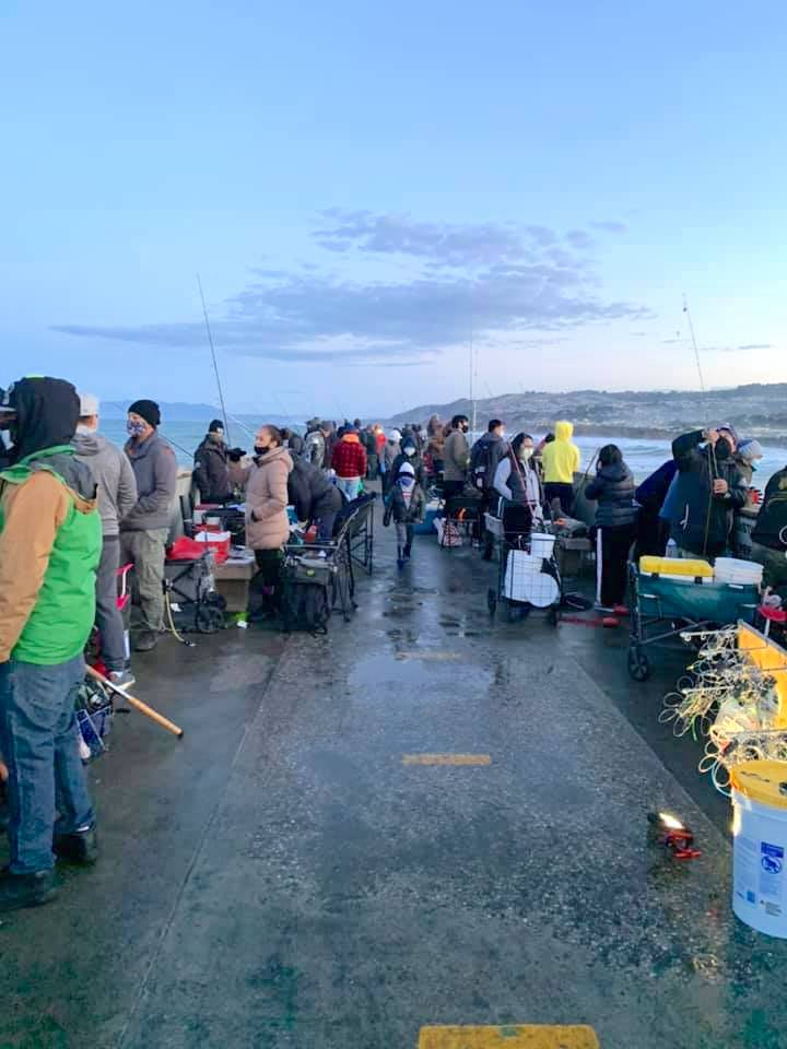 Crowd of Fishermen on Pacifica Pier